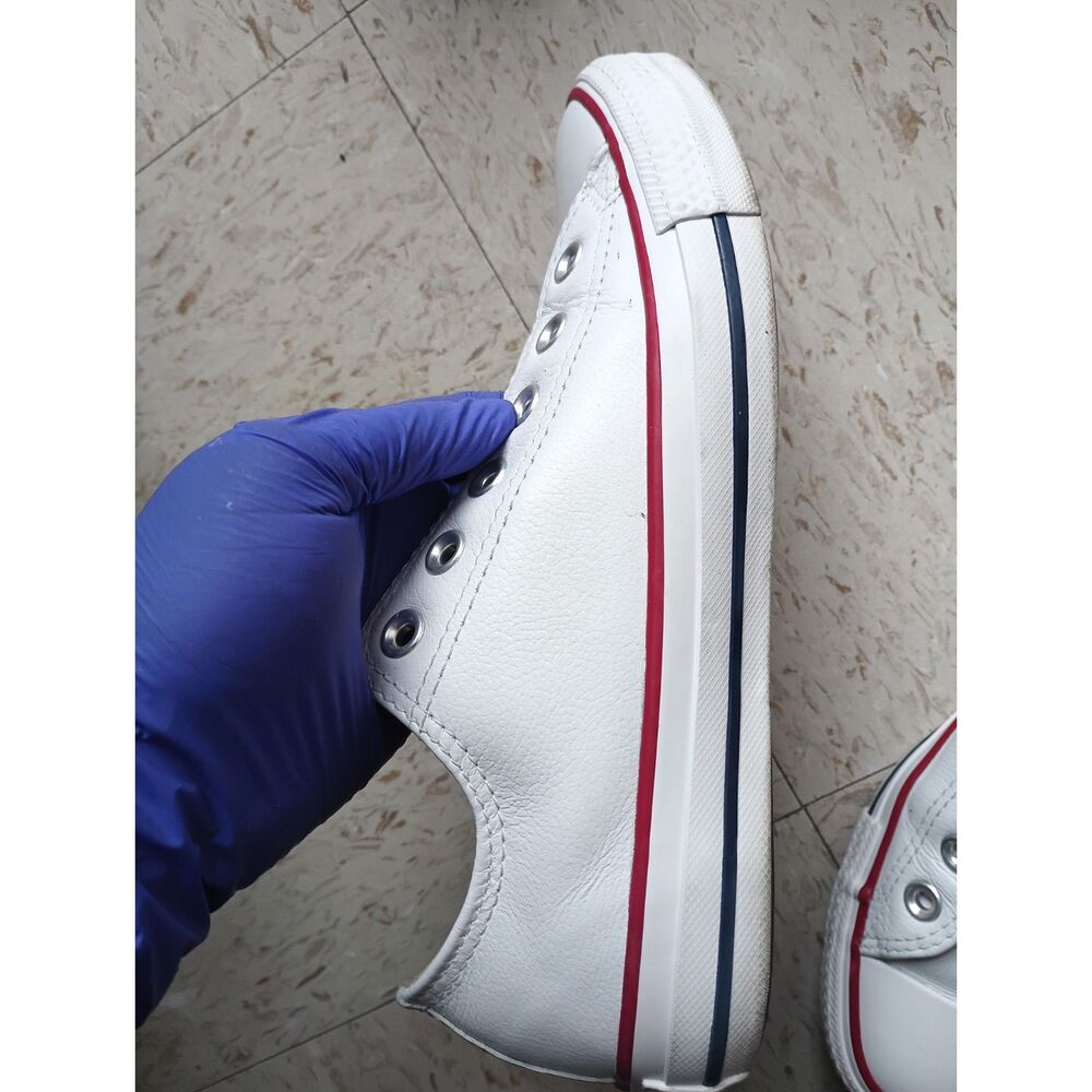 Converse Chuck Taylor All Star Leather Low Top White Women's 7 Men's 5 (132173C) - Picture 8 of 11